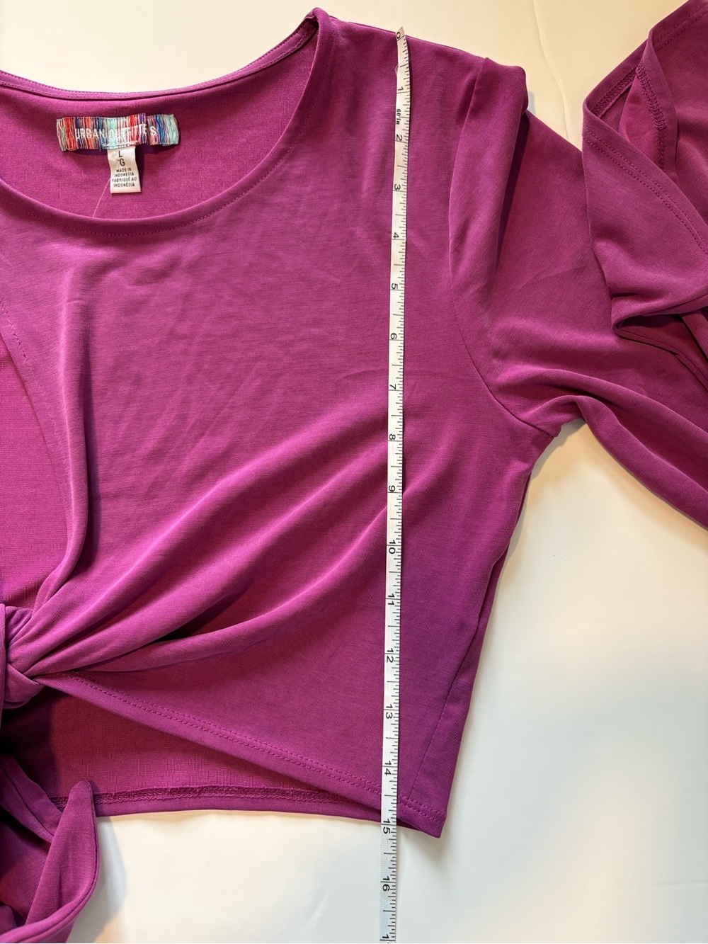 Urban Outfitters Elle Keyhole Wrap Top Magenta Cropped NWT Large - Picture 7 of 10